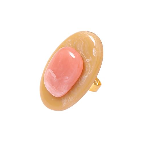 Resin Cuff Finger Ring, with Tibetan Style, Oval, gold color plated, vintage & for woman, Hole:Approx 4mm, Sold By PC
