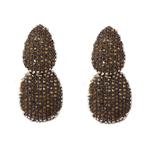Tibetan Style Drop Earring, plated, for woman & with rhinestone, more colors for choice, 22x51mm, Sold By Pair