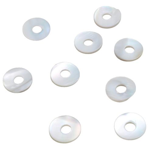 Natural White Shell Pendants, Donut, DIY & hollow, 12x4mm, Sold By PC