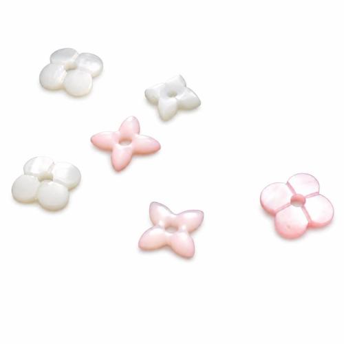 Shell Pendants, Pink Shell, Four Leaf Clover, Carved, DIY & different styles for choice, Sold By PC