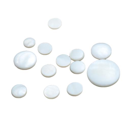 Shell Cabochons, White Shell, Flat Round, DIY & different size for choice, Sold By PC