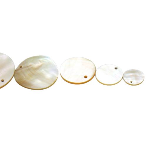 Natural Yellow Shell Pendants, Flat Round, polished, DIY & different size for choice, Sold By PC