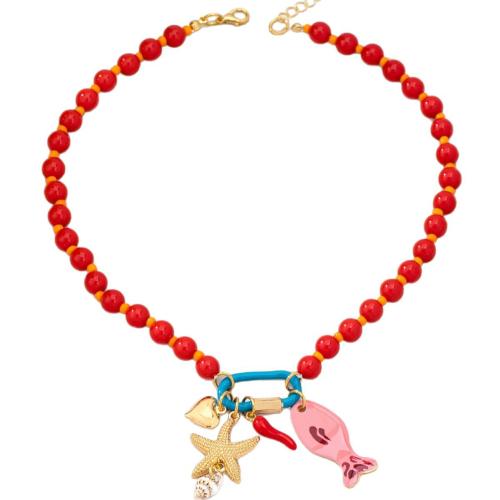 Tibetan Style Necklace, with 5cm extender chain, Fish, ocean design & for woman, more colors for choice, Length:Approx 41 cm, Sold By PC