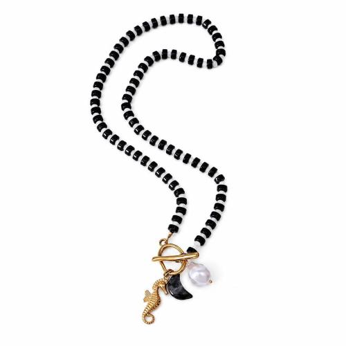 304 Stainless Steel Necklace, with Lampwork, Seahorse, handmade, vintage & for woman, Length:Approx 50 cm, Sold By PC