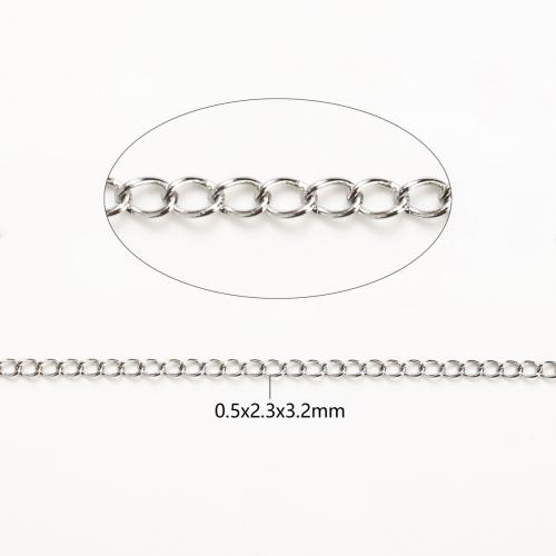 Stainless Steel Oval Chain, 316 Stainless Steel, DIY, original color, 0.50x2.30x3.20mm, 100m/Lot, Sold By Lot