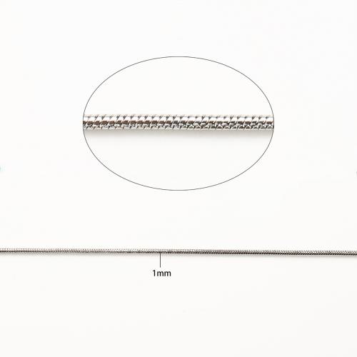 Stainless Steel Snake Chain, 316 Stainless Steel, DIY, original color, 1mm, 100m/Lot, Sold By Lot