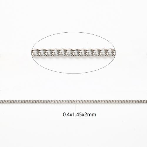 Stainless Steel Oval Chain, 316 Stainless Steel, DIY, original color, 0.40x1.45x2mm, 100m/Lot, Sold By Lot