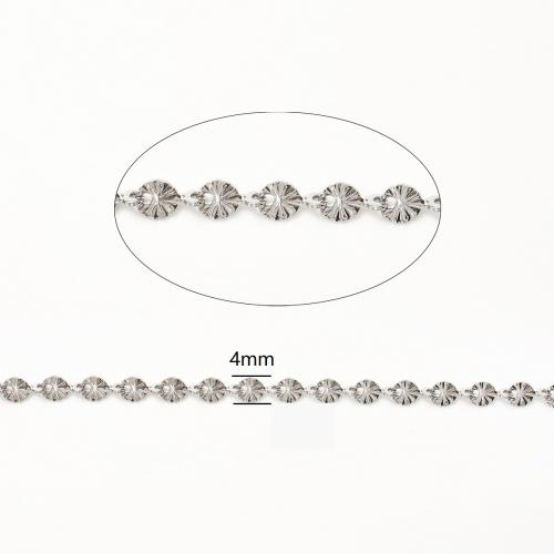Stainless Steel Jewelry Chains, 304 Stainless Steel, DIY, original color, 4mm, 100m/Lot, Sold By Lot