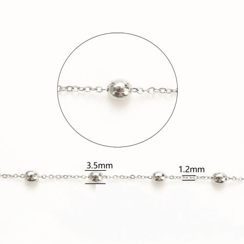 Stainless Steel Ball Chain, 304 Stainless Steel, DIY, original color, 100m/Lot, Sold By Lot