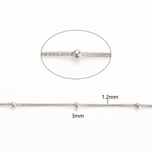 Stainless Steel Ball Chain, 304 Stainless Steel, DIY, original color, 100m/Lot, Sold By Lot