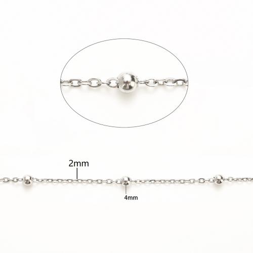 Stainless Steel Ball Chain, 304 Stainless Steel, DIY, original color, 100m/Lot, Sold By Lot