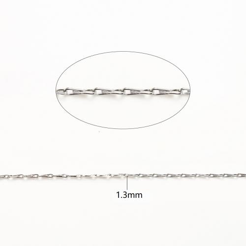 Stainless Steel Jewelry Chains, 304 Stainless Steel, DIY, original color, 1.30mm, 100m/Lot, Sold By Lot