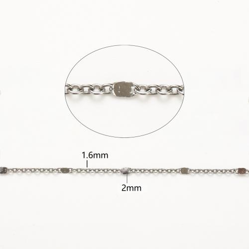 Stainless Steel Jewelry Chains, 304 Stainless Steel, DIY, original color, 100m/Lot, Sold By Lot