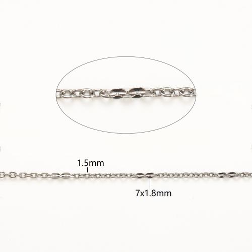 Stainless Steel Jewelry Chains, 304 Stainless Steel, DIY, original color, 100m/Lot, Sold By Lot