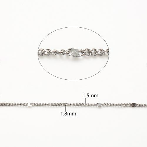 Stainless Steel Jewelry Chains, 304 Stainless Steel, DIY, original color, 100m/Lot, Sold By Lot