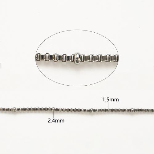 Stainless Steel Box Chain, 304 Stainless Steel, DIY, original color, 100m/Lot, Sold By Lot