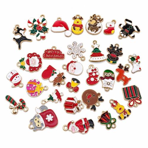 Tibetan Style Christmas Pendants, plated, Christmas Design & DIY & different styles for choice & enamel, Sold By PC