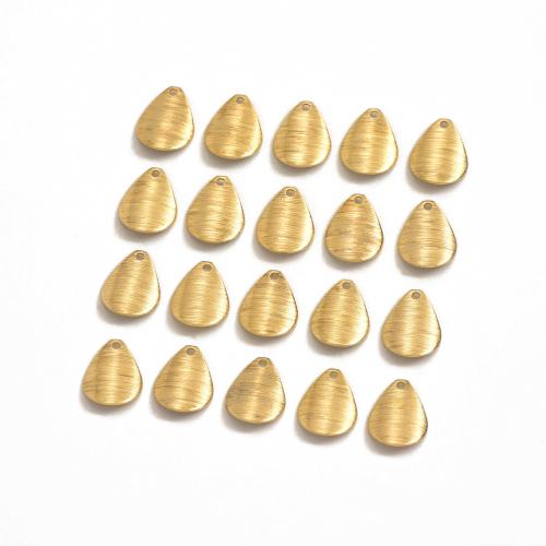 Brass Jewelry Pendants, Teardrop, polished, DIY & brushed, original color, 8.90x11.50mm, Sold By PC