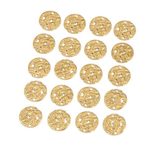Brass Jewelry Pendants, Flat Round, polished, multihole & DIY & hammered, original color, 19.10x0.60mm, Sold By PC