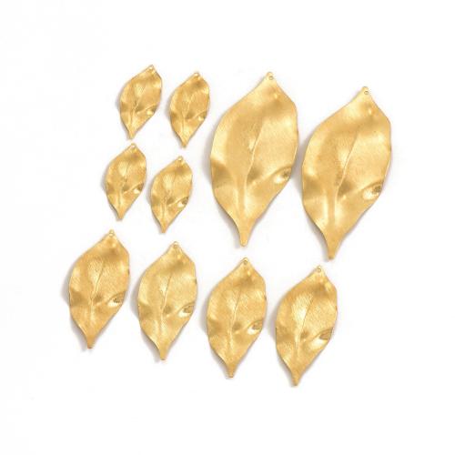 Brass Jewelry Pendants, Leaf, polished, DIY & different size for choice & brushed, original color, Sold By PC