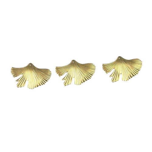 Brass Jewelry Pendants, Ginkgo Leaf, DIY, original color, 45.60x30.10mm, Sold By PC
