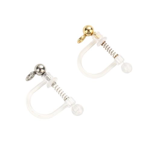 Stainless Steel Clip On Earring Finding, 304 Stainless Steel, with Resin, plated, DIY, more colors for choice, 12x11mm, Hole:Approx 2mm, Sold By PC