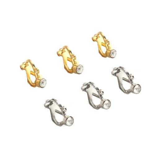 Stainless Steel Clip On Earring Finding, 316 Stainless Steel, plated, DIY & with rhinestone, more colors for choice, 15x6x9mm, Hole:Approx 2mm, Sold By PC