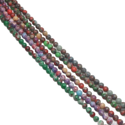 Mosaic Turquoise Beads, Round, polished, DIY & different size for choice, more colors for choice, Sold By Strand