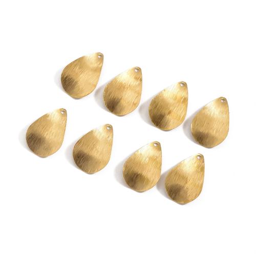Brass Jewelry Pendants, Teardrop, DIY & brushed, original color, 13.30x19.30mm, Hole:Approx 1.5mm, Sold By PC
