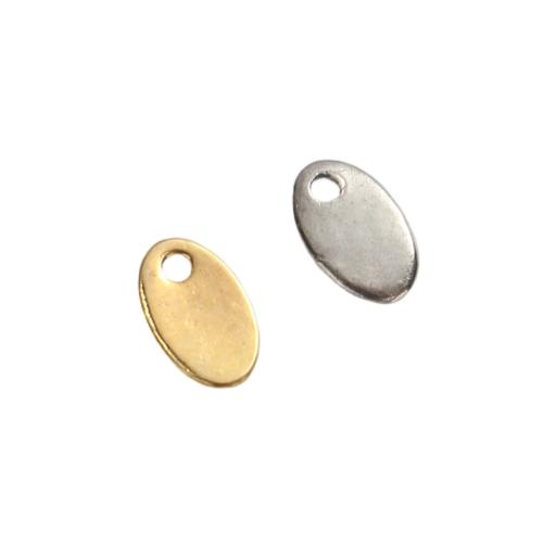 Stainless Steel Pendants, 304 Stainless Steel, Flat Oval, plated, DIY, more colors for choice, 6x3.50mm, Hole:Approx 1mm, 1000PCs/Bag, Sold By Bag