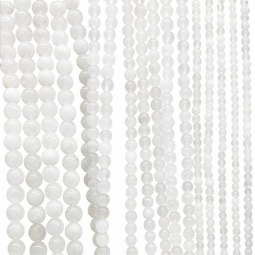 Natural Jade Beads, Round, DIY & different size for choice, white, Sold Per Approx 38 cm Strand