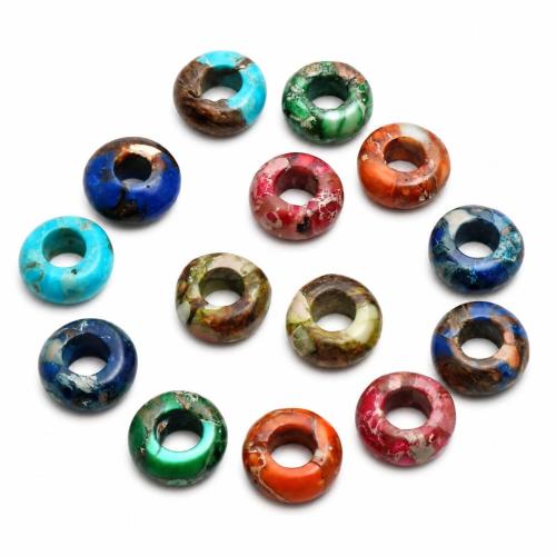 Gemstone Jewelry Beads, Impression Jasper, Donut, polished, DIY, more colors for choice, 14x6mm, Sold By PC