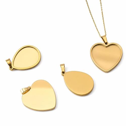 Stainless Steel Pendant Setting, 304 Stainless Steel, plated, DIY & different styles for choice, 5PCs/Bag, Sold By Bag