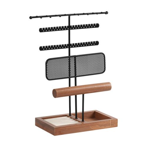 Iron Multi Purpose Jewelry Display, with Wood, multilayer, more colors for choice, 320x120x200mm, Sold By PC