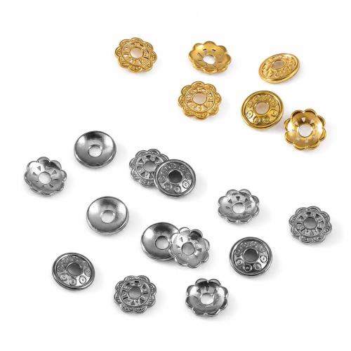 Stainless Steel Bead Caps, 304 Stainless Steel, plated, DIY & different styles for choice, 6mm, 20PCs/Bag, Sold By Bag