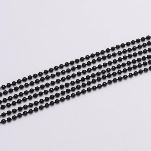 Stainless Steel Ball Chain, 304 Stainless Steel, black ionic, DIY, 3mm, 100m/Lot, Sold By Lot