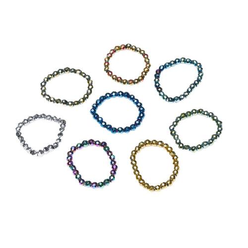 Non Magnetic Hematite Finger Ring, plated, elastic & Unisex & faceted, more colors for choice, 20x4mm, Sold By PC