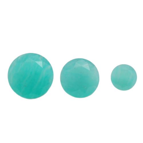 Natural Gemstone Cabochons, Amazonite, Round, DIY & different size for choice & faceted, Sold By PC