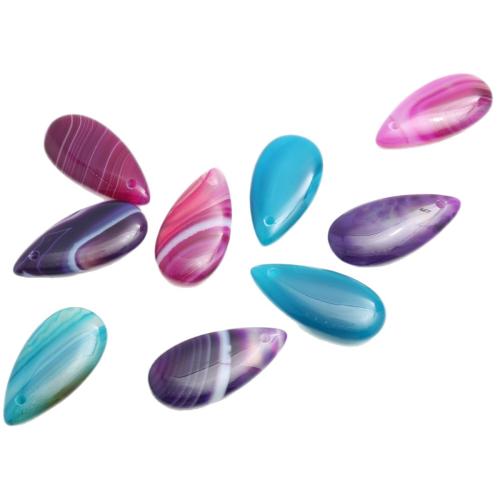 Lace Agate Pendants, Teardrop, DIY, more colors for choice, 30x14x4mm, Sold By PC