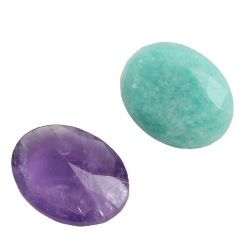 Natural Gemstone Cabochons, Oval, DIY & different materials for choice & different size for choice & faceted, Sold By PC