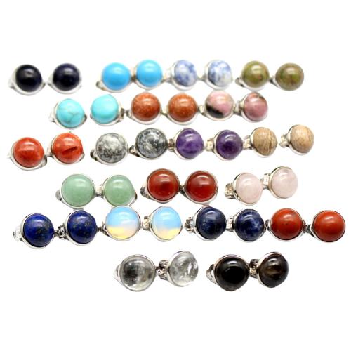 Gemstone Earring Cuff, with 304 Stainless Steel, Round, different materials for choice & Unisex, 13x13mm, Sold By Pair