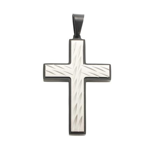 Stainless Steel Cross Pendants, 304 Stainless Steel, plated, DIY, 42.90x27.90x4.40mm, Hole:Approx 9x5mm, Sold By PC