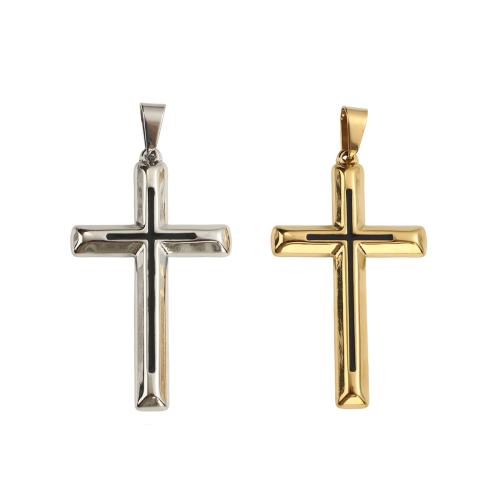 Stainless Steel Cross Pendants, 304 Stainless Steel, plated, DIY, more colors for choice, 51x29.70x4mm, Hole:Approx 9x5mm, Sold By PC