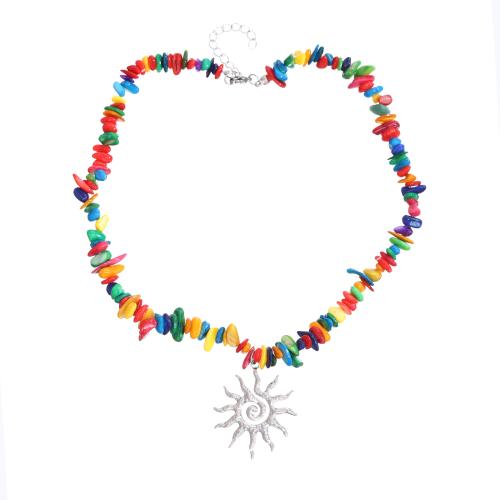 Natural Gemstone Necklaces, with Stainless Steel, irregular, plated, fashion jewelry & for woman, more colors for choice, Sold Per Approx 40 cm Strand