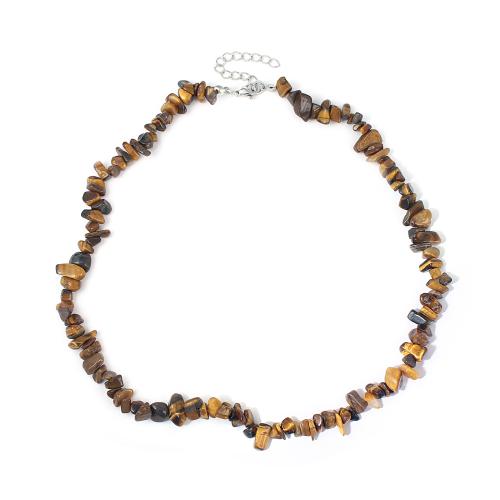 Natural Gemstone Necklaces, with Stainless Steel, plated, fashion jewelry & different materials for choice & for woman, more colors for choice, Sold Per Approx 40 cm Strand
