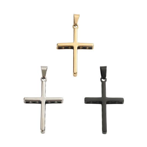 Stainless Steel Cross Pendants, 304 Stainless Steel, plated, DIY, more colors for choice, 43.50x28.40x5.60mm, Hole:Approx 9x5mm, Sold By PC