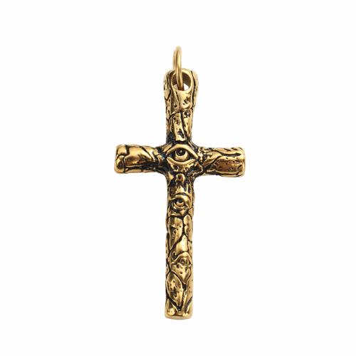 Stainless Steel Cross Pendants, 304 Stainless Steel, gold color plated, DIY, 39.90x20.50x5mm, Hole:Approx 6.2mm, Sold By PC