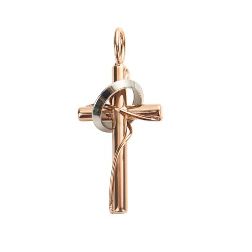 Stainless Steel Cross Pendants, 304 Stainless Steel, plated, DIY, pendant size 38.1x17.1x3mm, ring diameter 11.7mm, Hole:Approx 5.9x3.9mm, Sold By PC