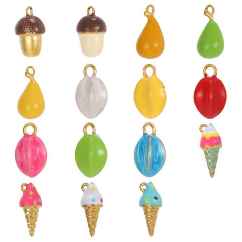 Titanium Steel Pendants, with Resin, gold color plated, DIY & different styles for choice & enamel, Sold By PC