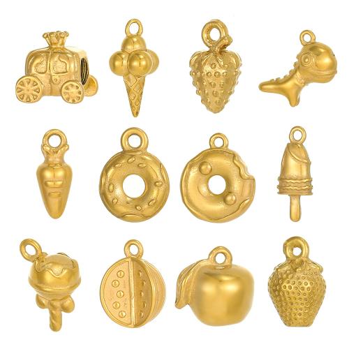 Titanium Steel Pendants, gold color plated, DIY & different styles for choice, Sold By PC